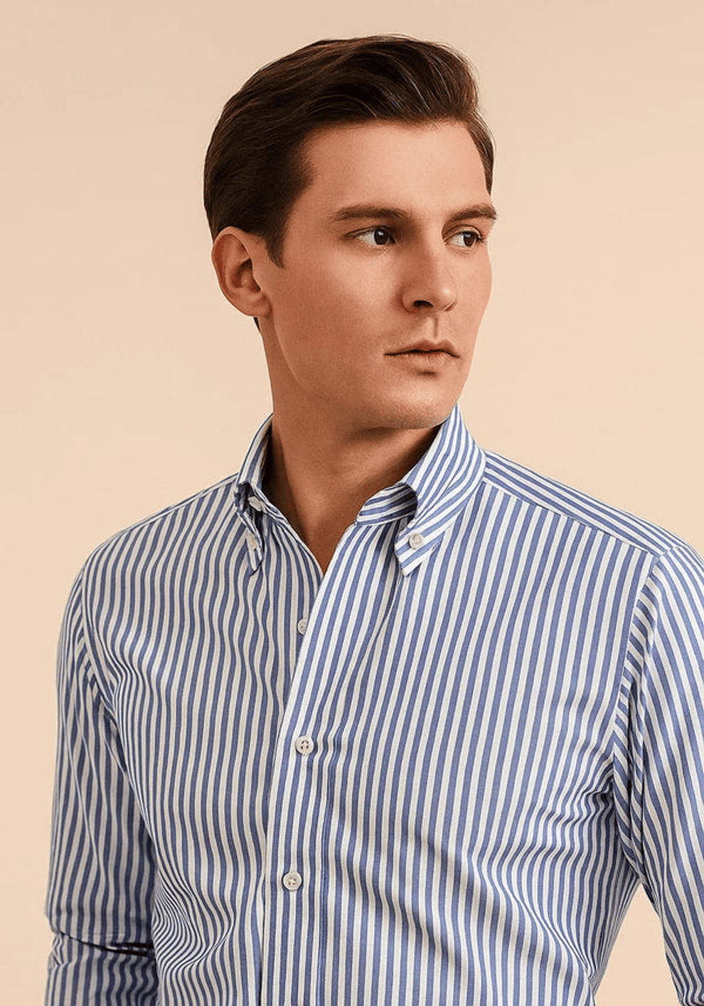Sky Blue Striped Shirt - Easy Iron