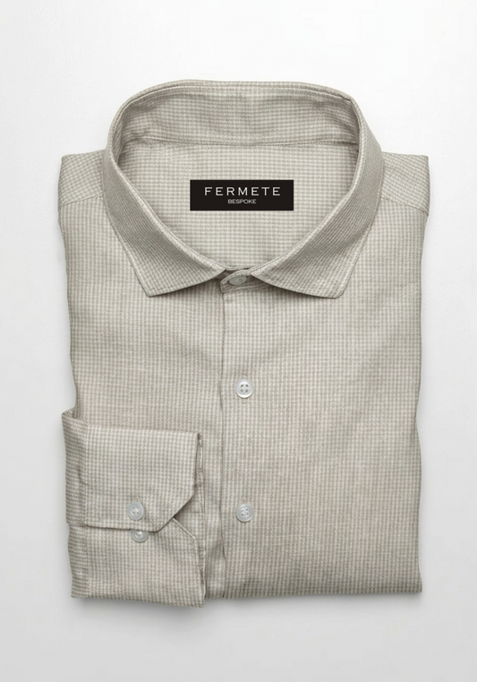 Beige Structured Summer Linen Shirt