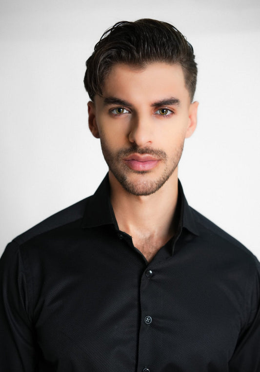 Black Glossy Twill Shirt