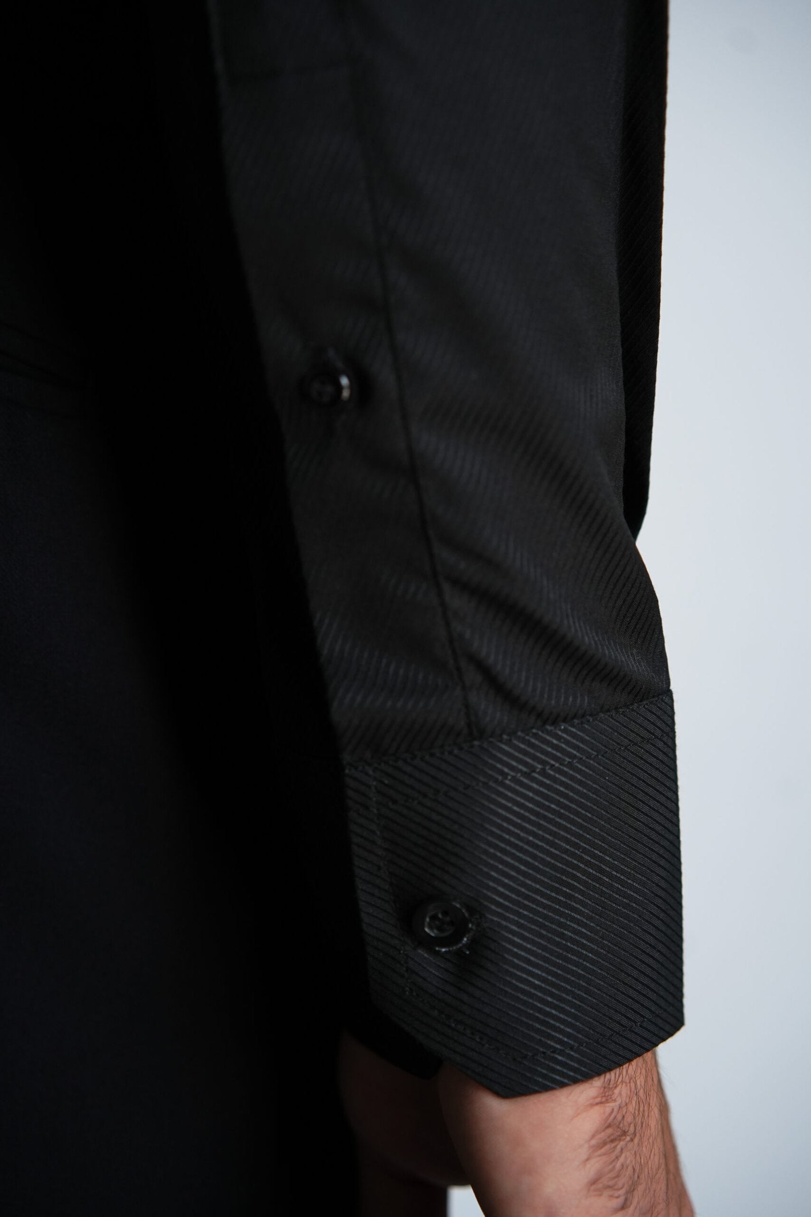 Black Bold Glossy Twill Shirt