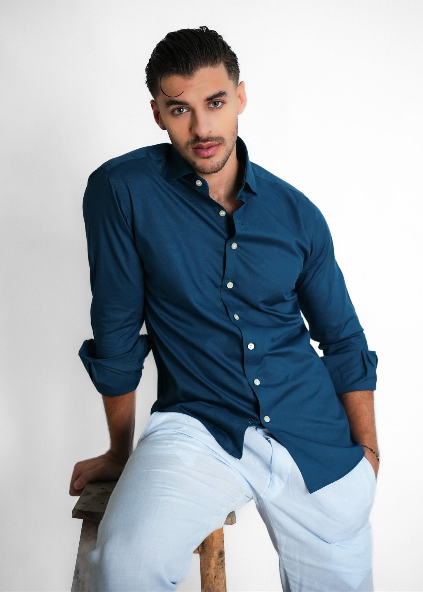 Bottle Green Structured Shirt