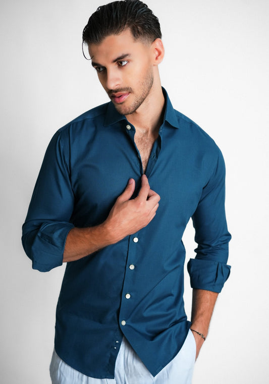 Bottle Green Structured Shirt