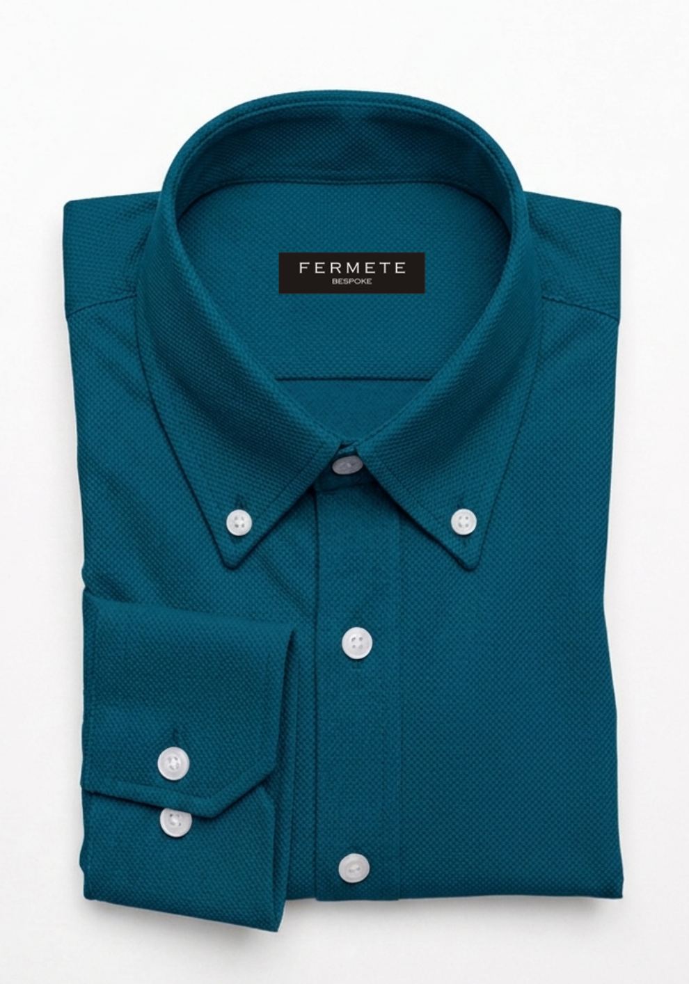 Bottle Green Structured Shirt - Button Down Collar