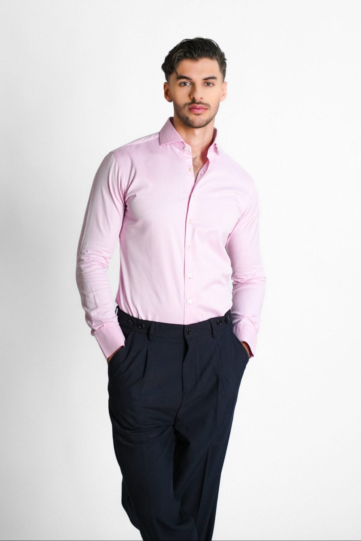 Crisp Pink Structured Shirt