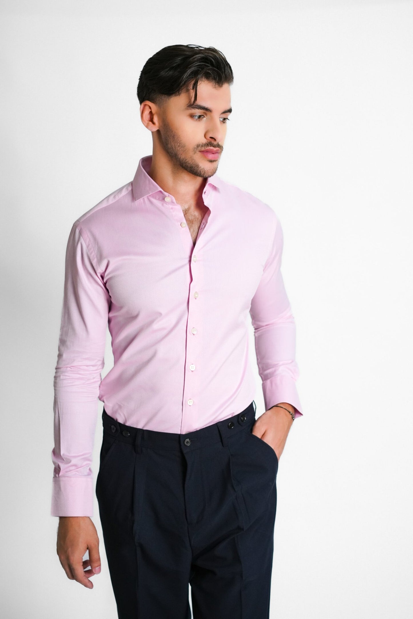 Crisp Pink Structured Shirt