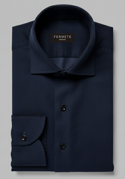 Dark Navy Blue Corduroy Winter Stretch Shirt