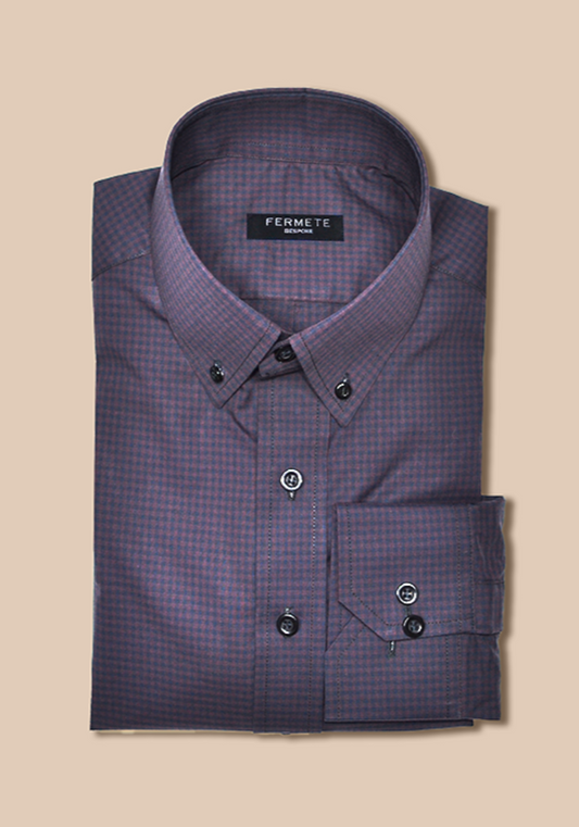 Dark Plum Navy Checkered Shirt