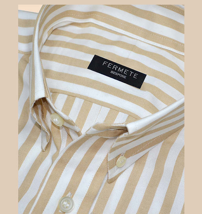 Desert Tan Striped Pinpoint Shirt