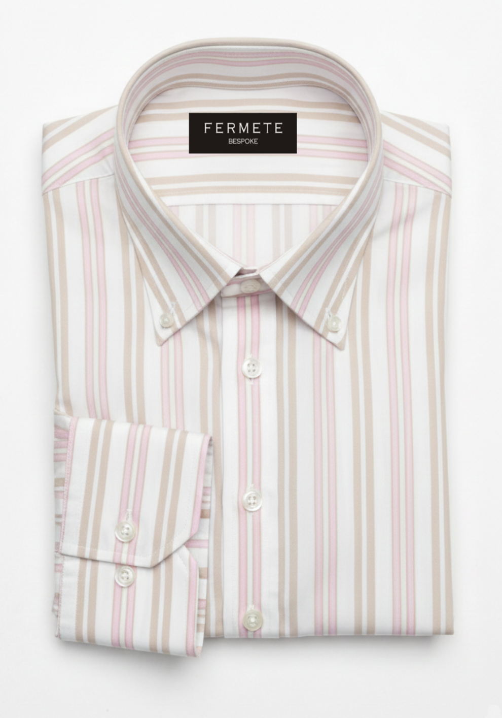 Egpytian Beige Pink Dual Stripes Shirt