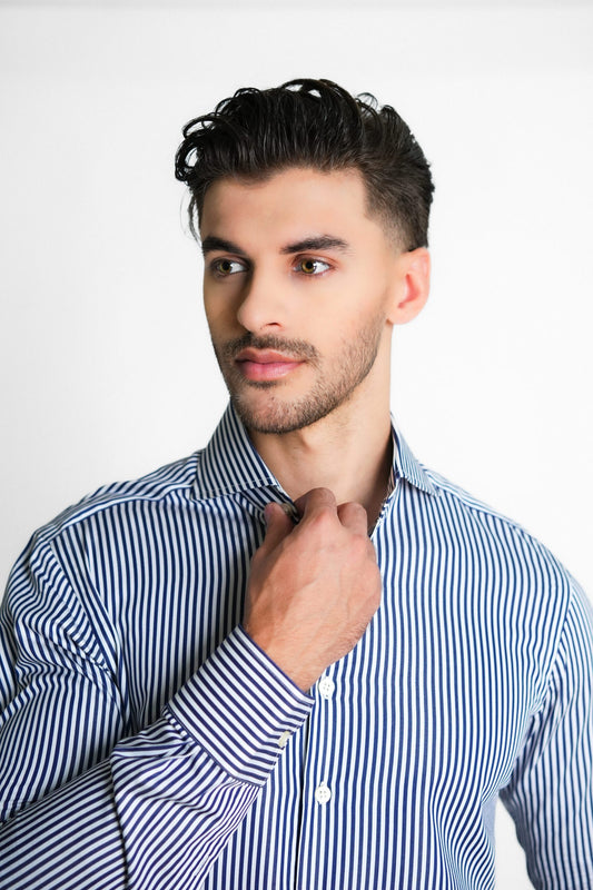 Egyptian Navy Striped Shirt