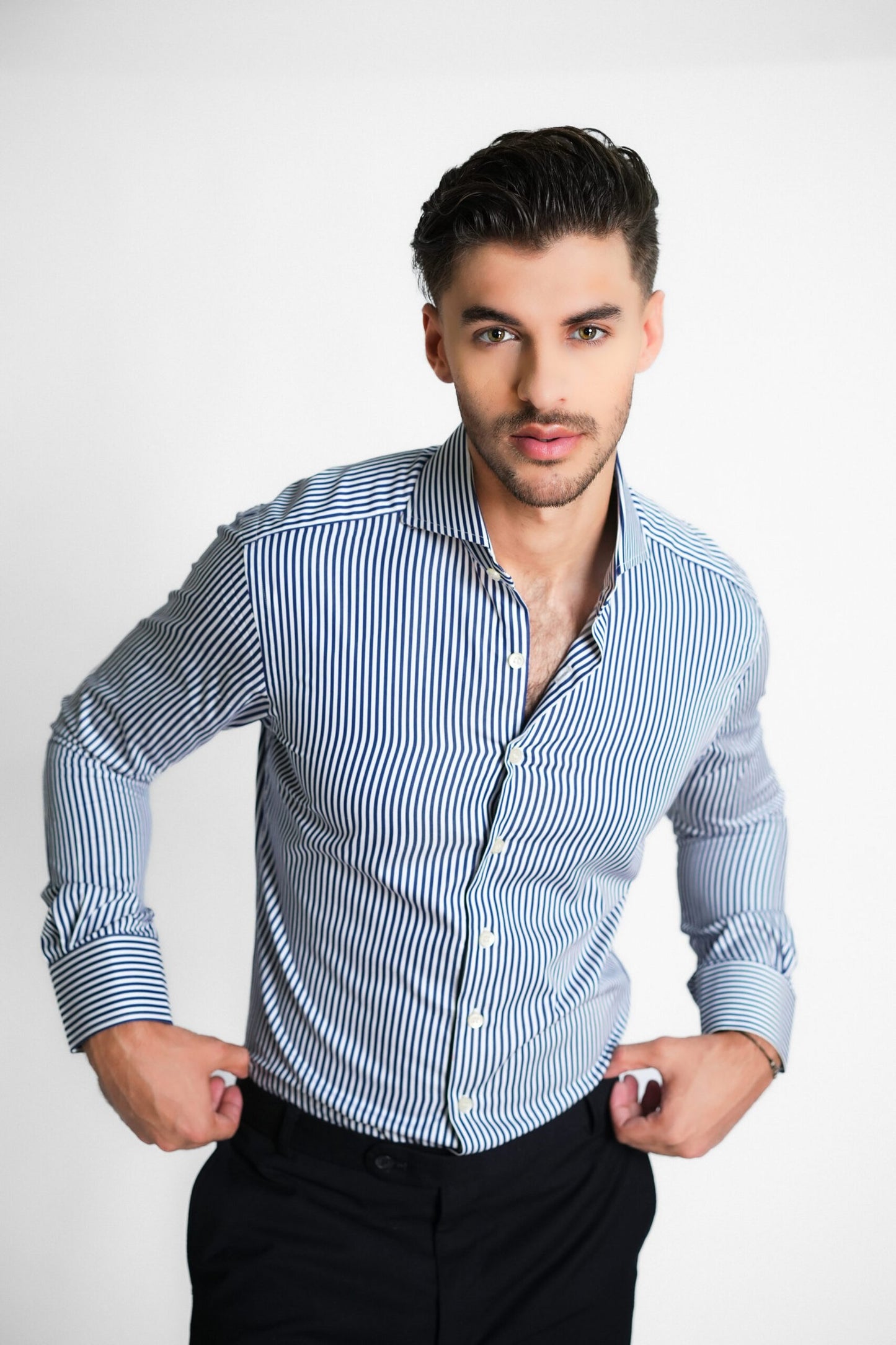 Egyptian Navy Striped Shirt