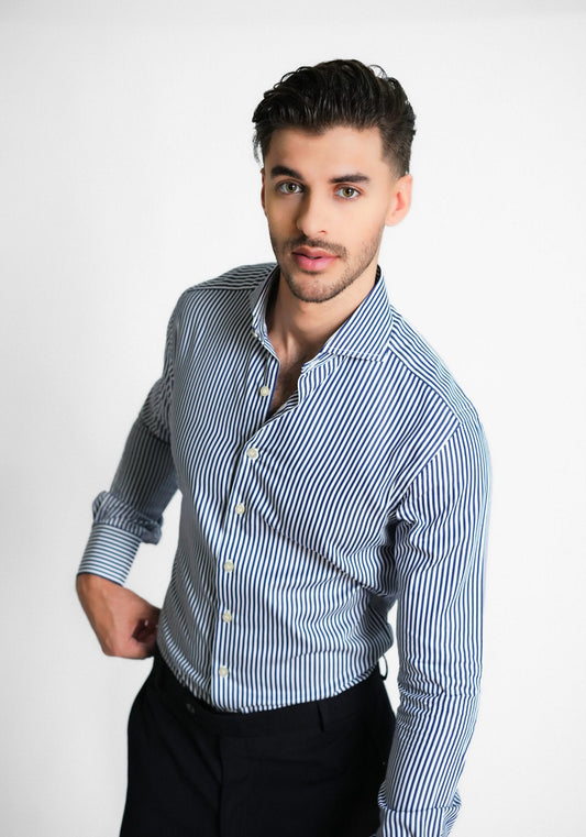 Egyptian Navy Striped Shirt