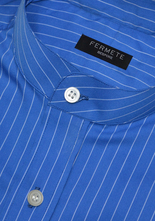 French Blue Pencil Stretch Stripes Shirt