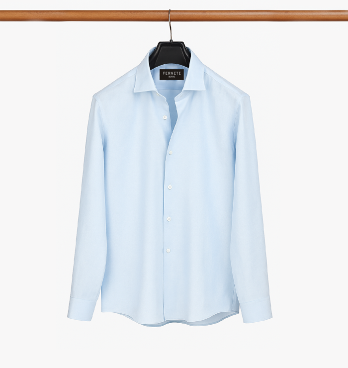 Ice Blue Crisp Linen Shirt