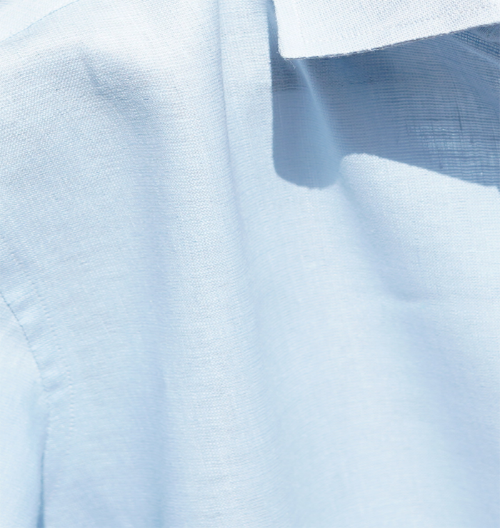 Ice Blue Crisp Linen Shirt