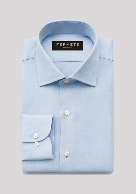 Ice Blue Crisp Linen Shirt