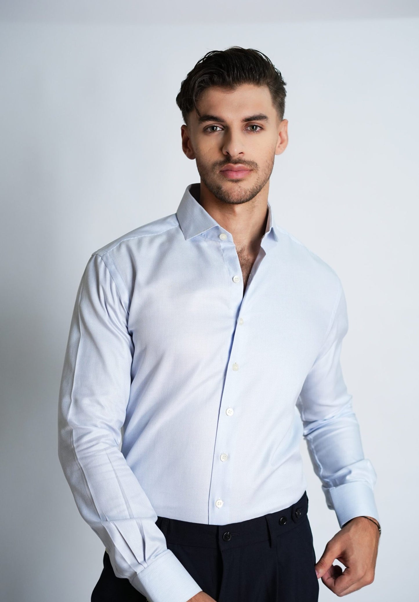 Ice Blue Structured Shirt