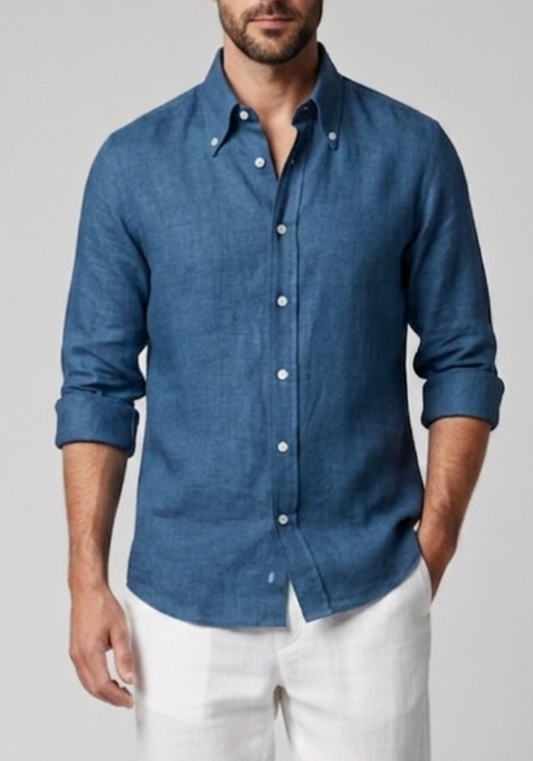 Lapis Blue Linen Shirt