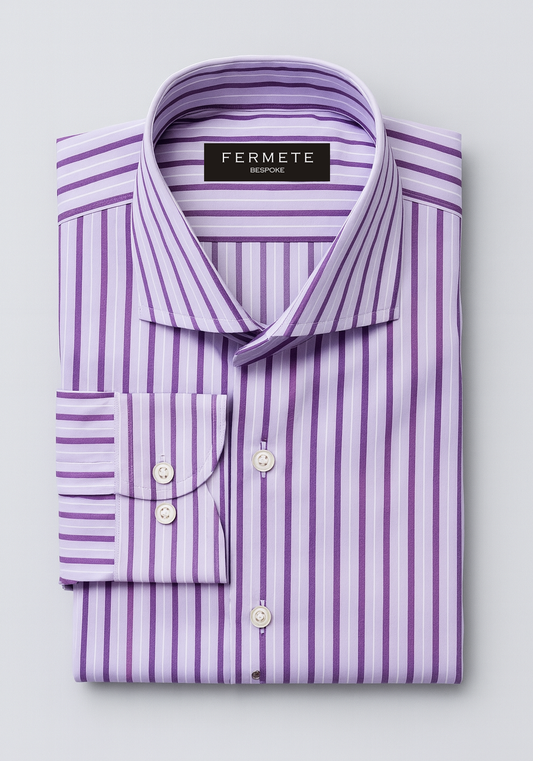 Lilac Plum Stretch Stripes Shirt - Wrinkle Resistant