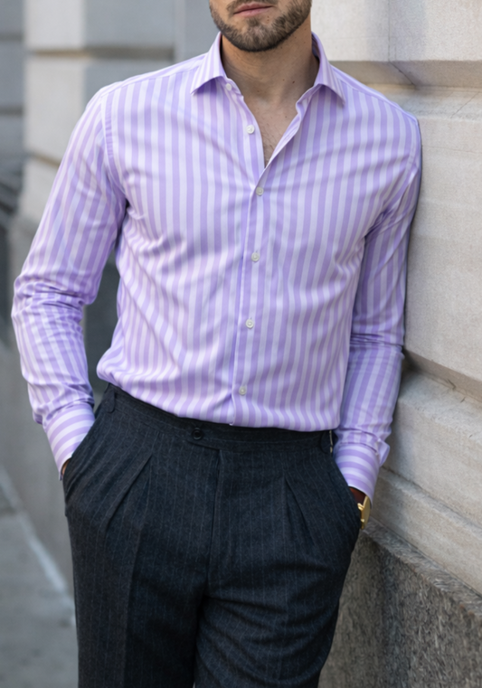 Lilac Royal Oxford- Bengal Stripes Shirt