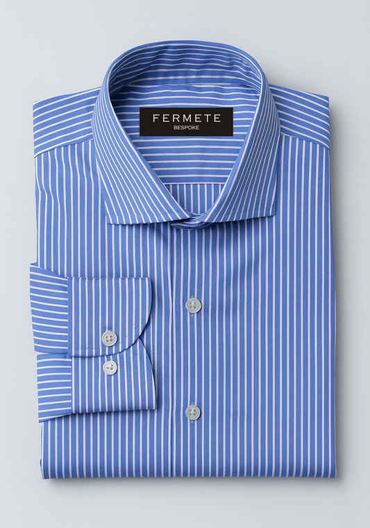 Mid Blue Pencil Stripes Shirt