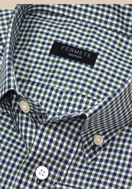 Navy Green Gingham Shirt