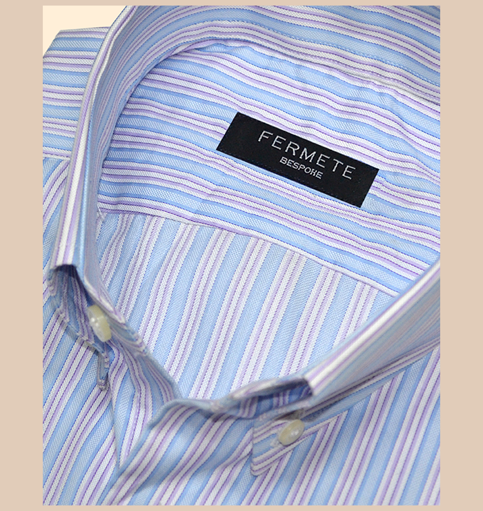 Pastel Blue Lavender Pinpoint Striped Shirt