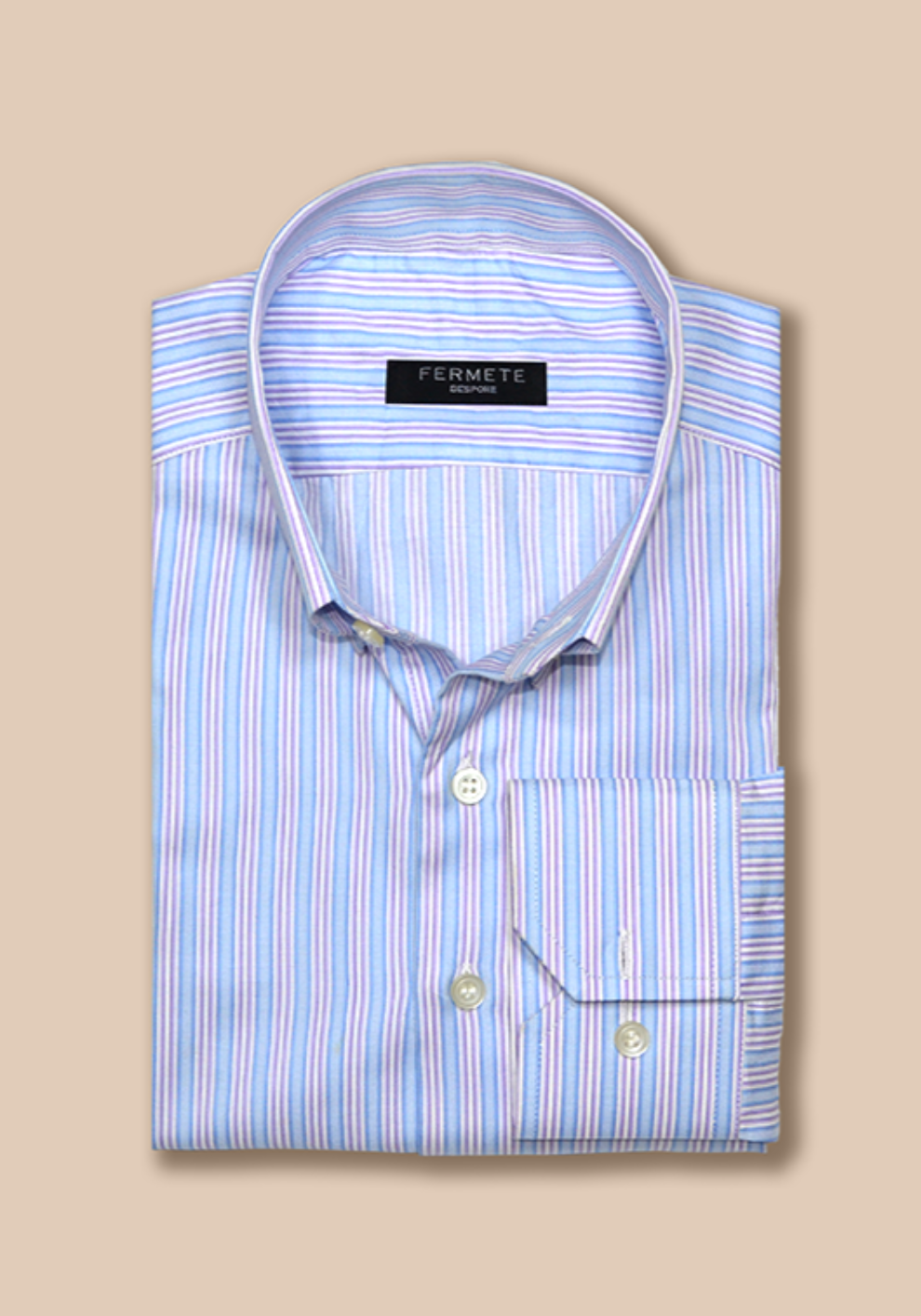 Pastel Blue Lavender Pinpoint Striped Shirt