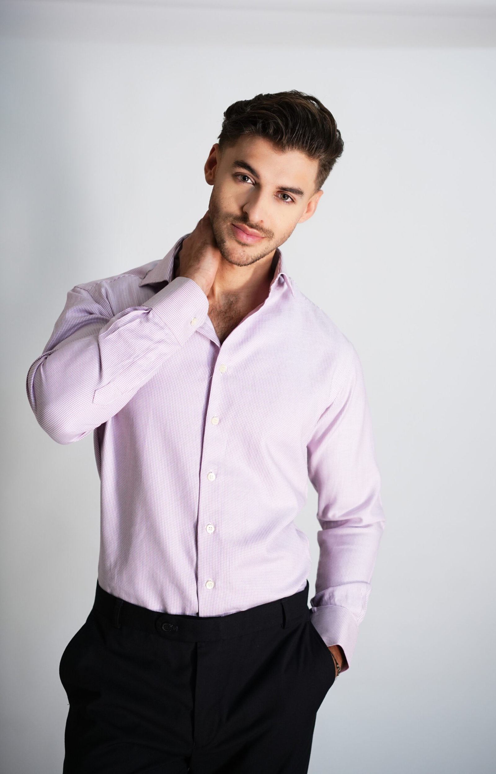Pastel Magenta Structured Shirt