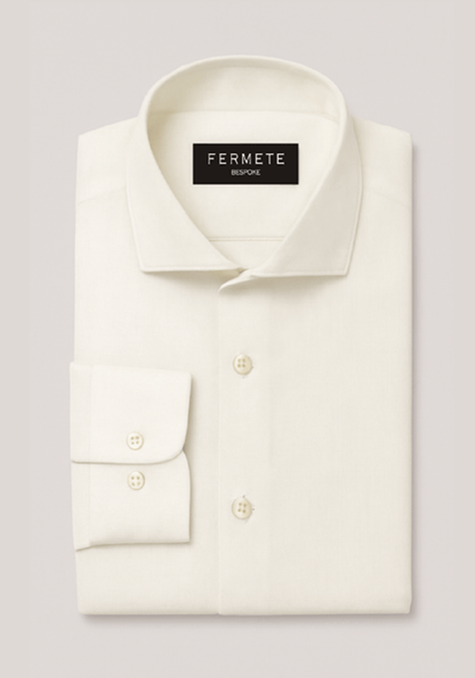 Pearl White Cotton Linen Shirt