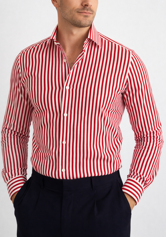 Red Performance Stripes Shirt