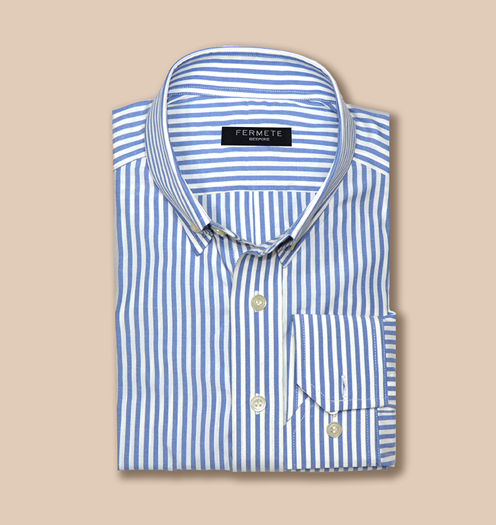 Sky Blue Striped Shirt - Easy Iron