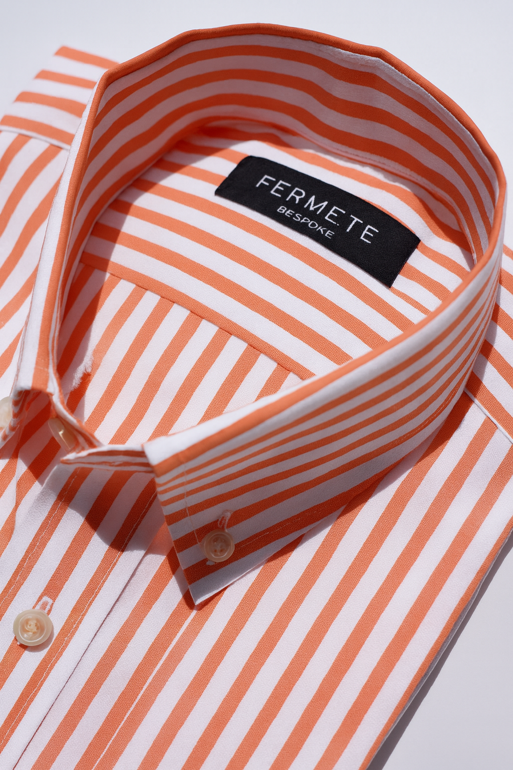 Tangerine Structured Bengal Stripes Shirt