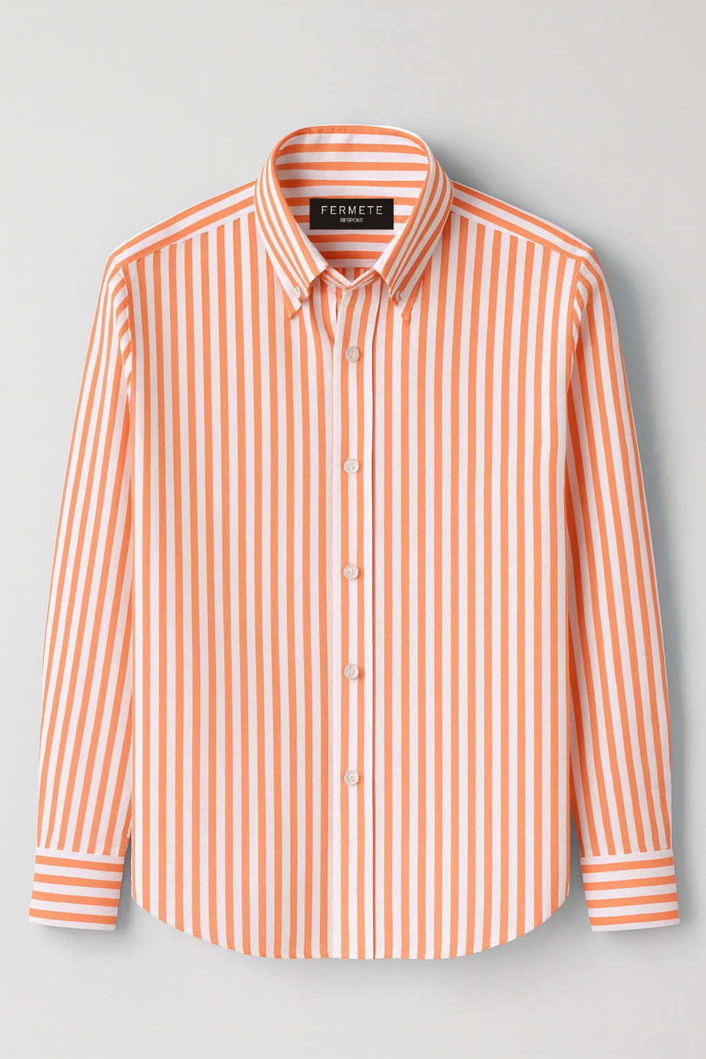 Tangerine Structured Bengal Stripes Shirt
