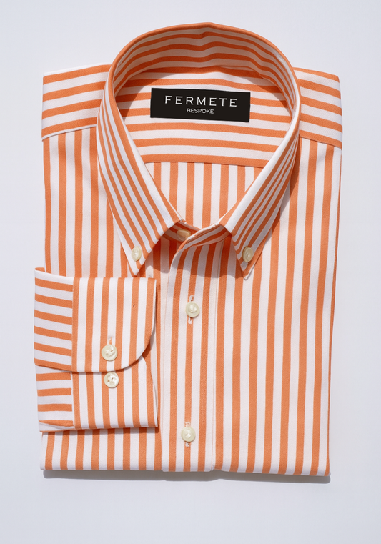 Tangerine Structured Bengal Stripes Shirt