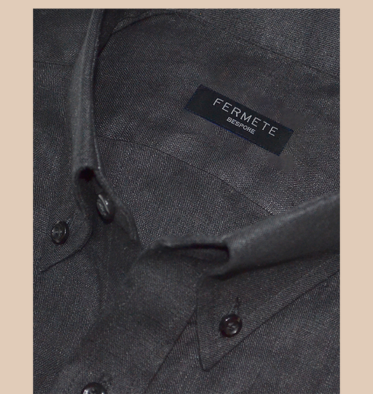 Jet Black Linen Shirt