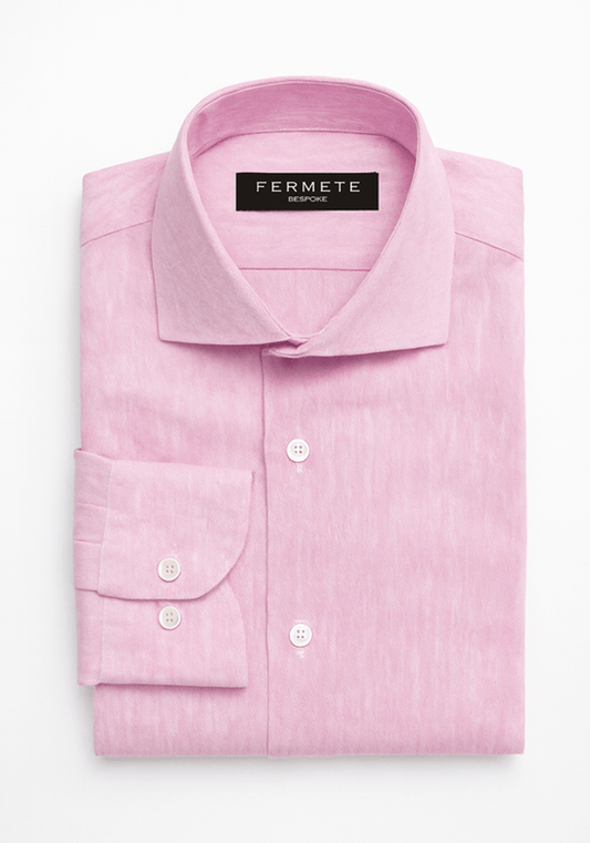 Pink Slub Cotton Linen Shirt