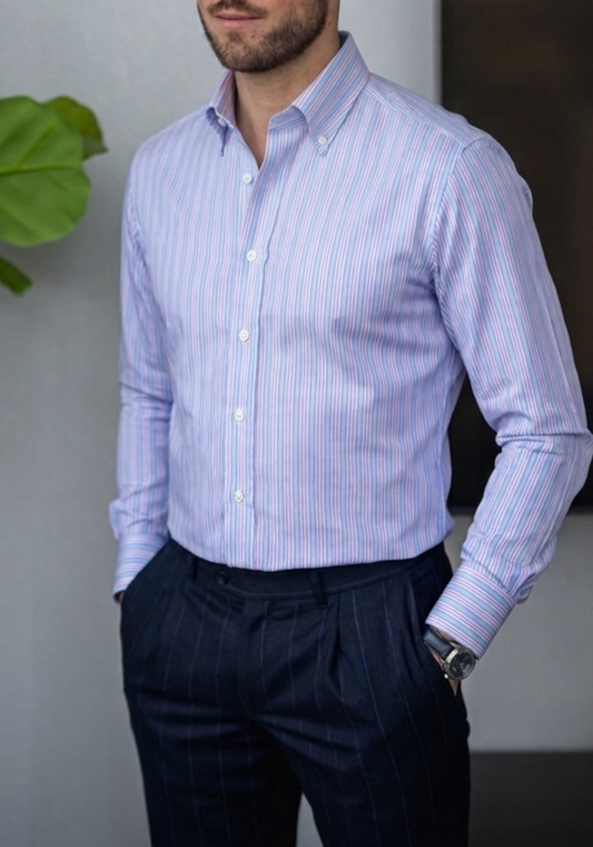 Blue Purple Stripes Shirt