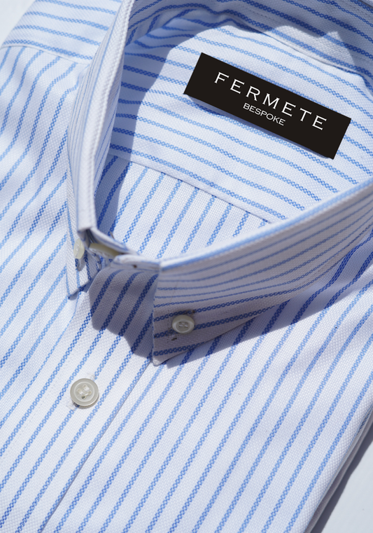 Blue Royal Oxford Pencil Stripes Shirt