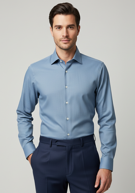 Blueish Gray Twill Shirt