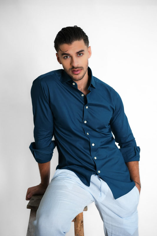 Bottle Green Structured Shirt