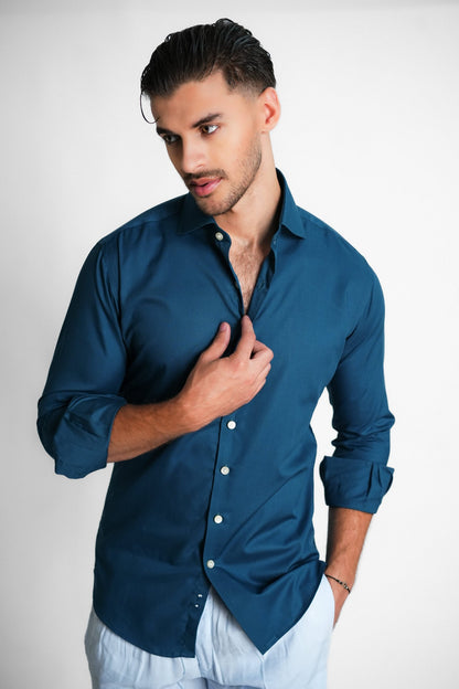 Bottle Green Structured Shirt