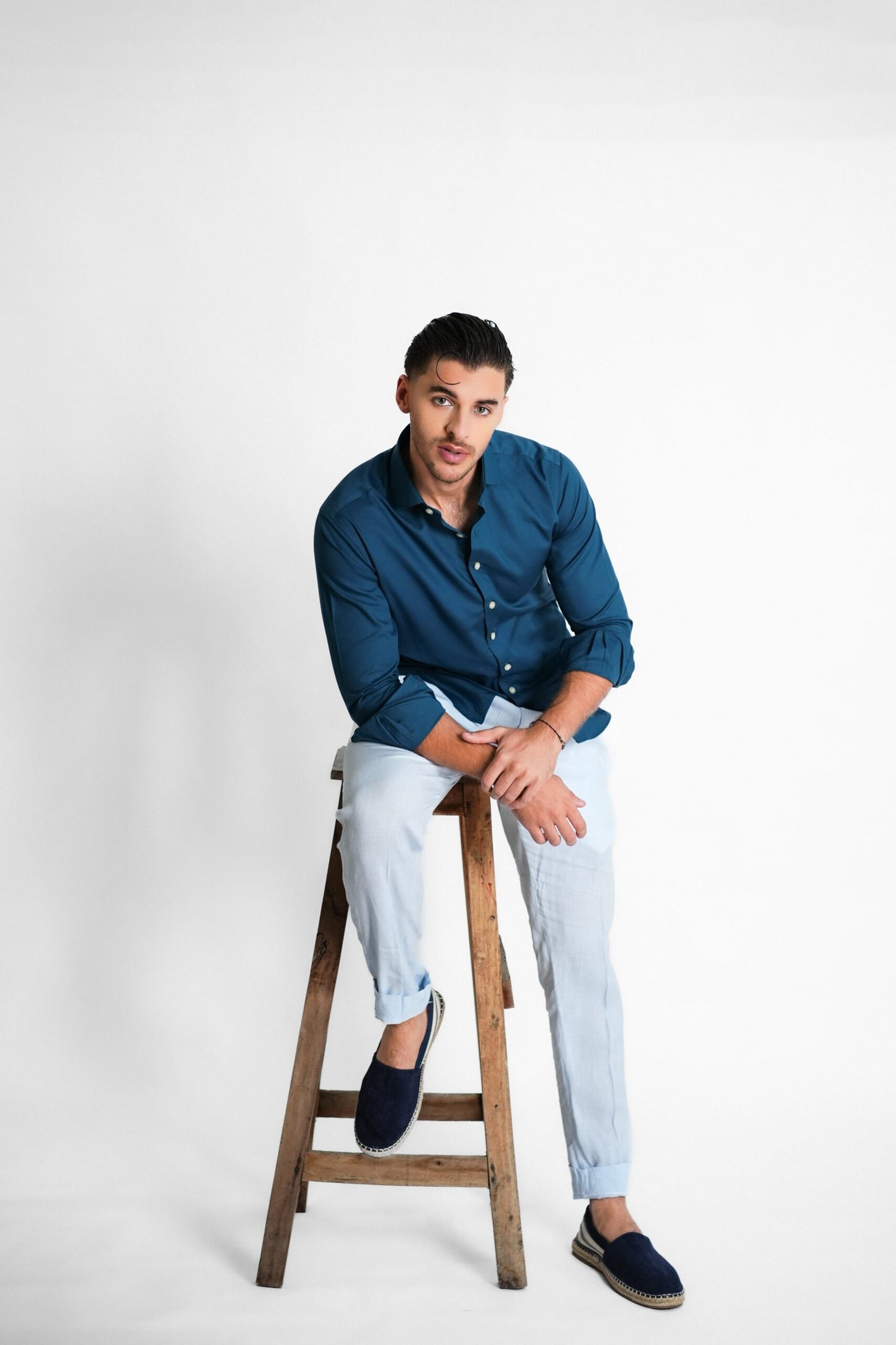 Bottle Green Structured Shirt