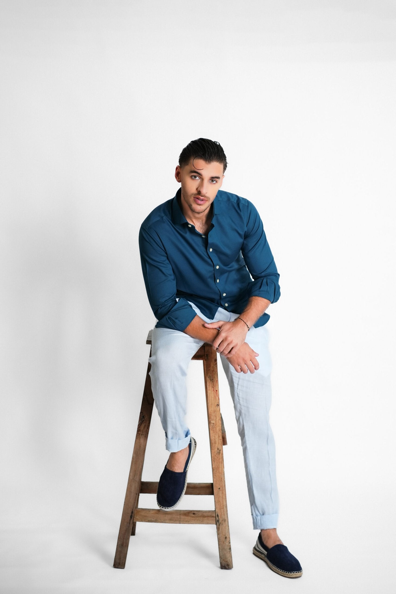 Bottle Green Structured Shirt