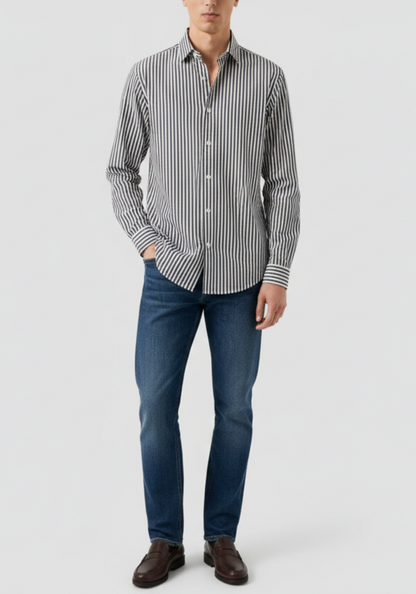 Charcoal Bengal Performance Stretch Stripes Shirt