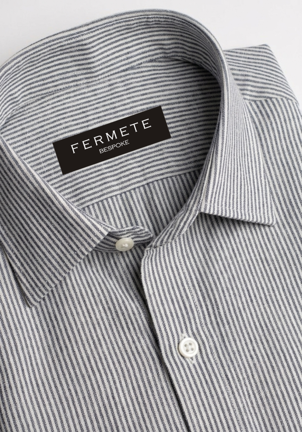 Charcoal Black Summer Linen Pencil Stripes Shirt