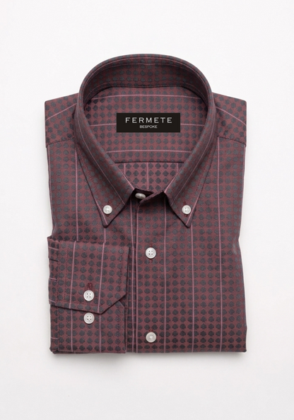 Chocolate Brown Structured Stripes Shirt
