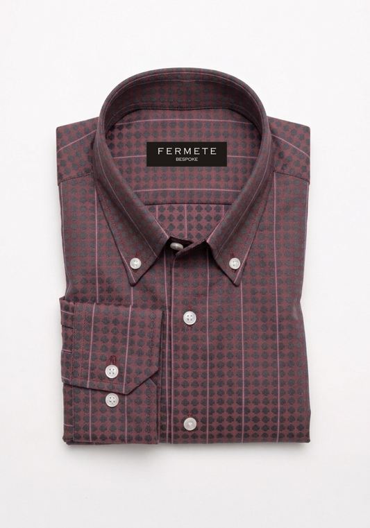 Chocolate Brown Structured Stripes Shirt