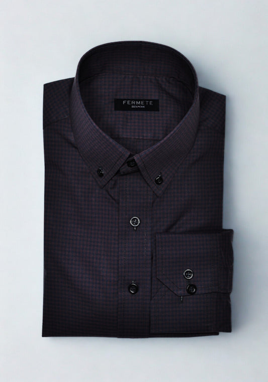 Dark Plum Navy Checkered Shirt