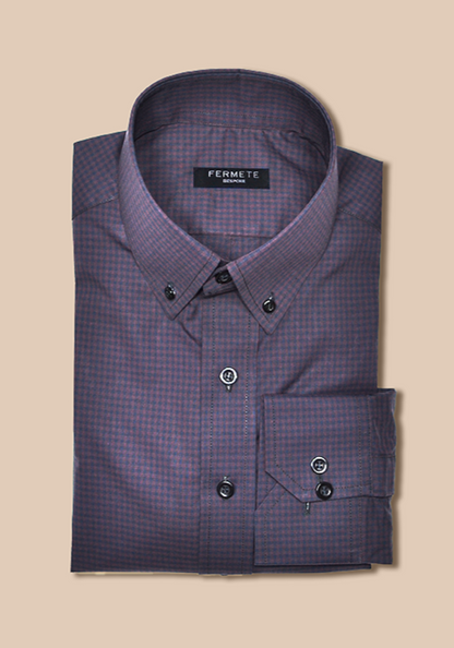 Dark Plum Navy Checkered Shirt